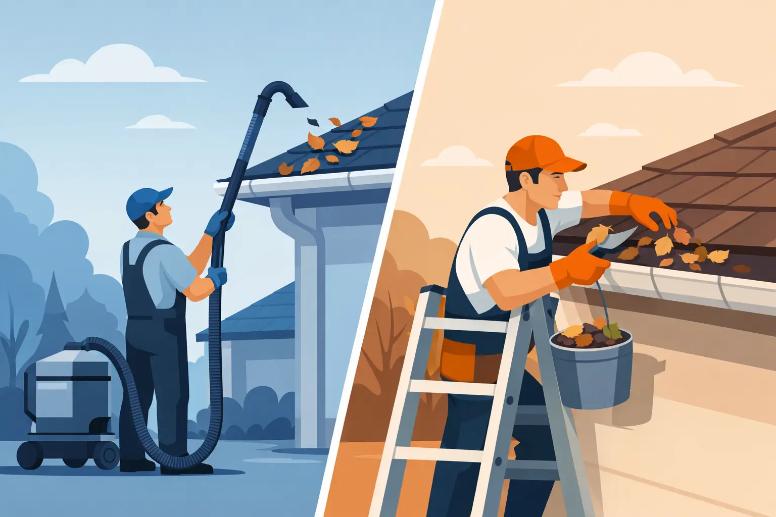 Vacuum Cleaning vs Hand Clearing Gutters