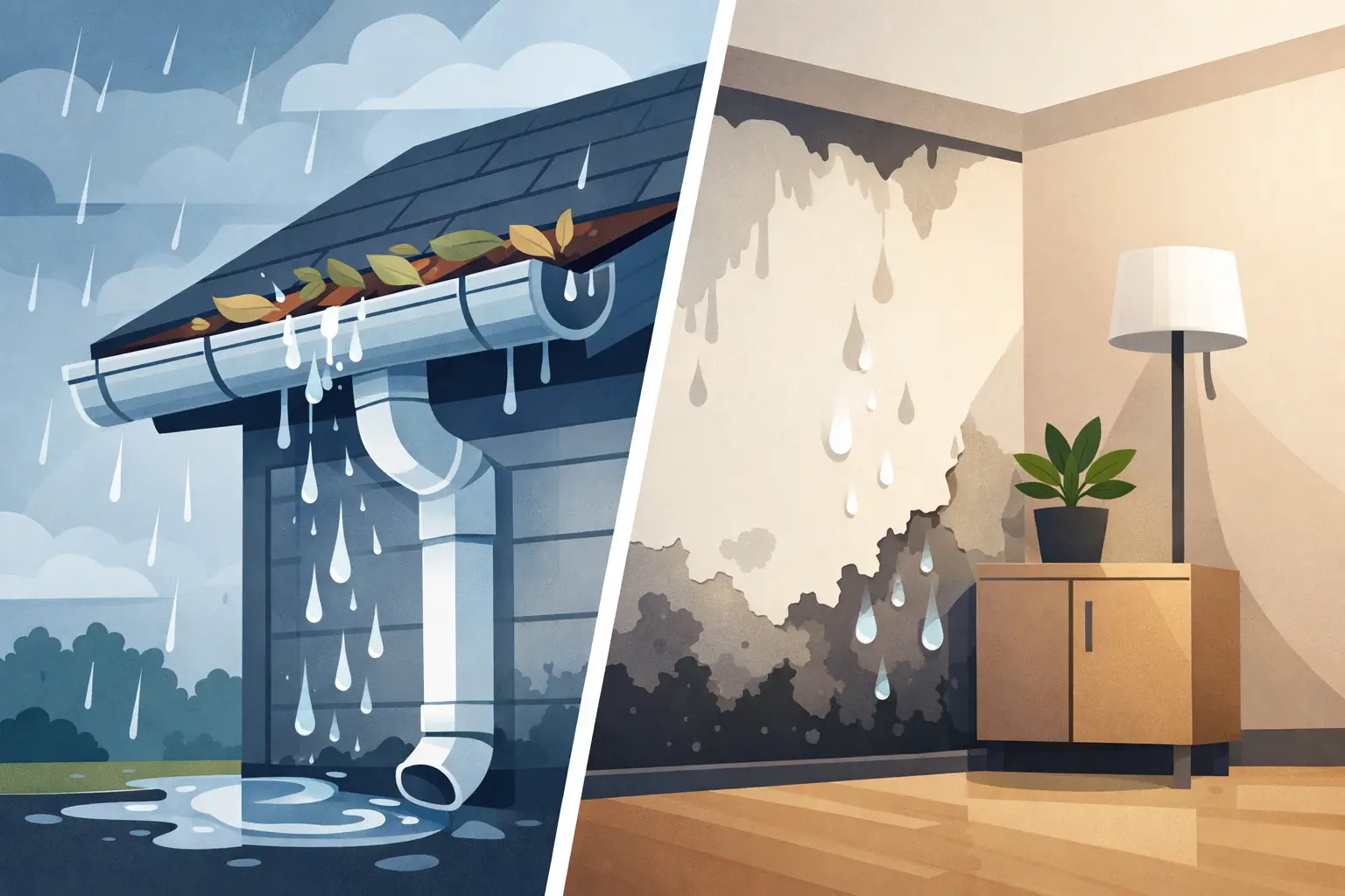 Can Clogged Gutters Cause Damp?