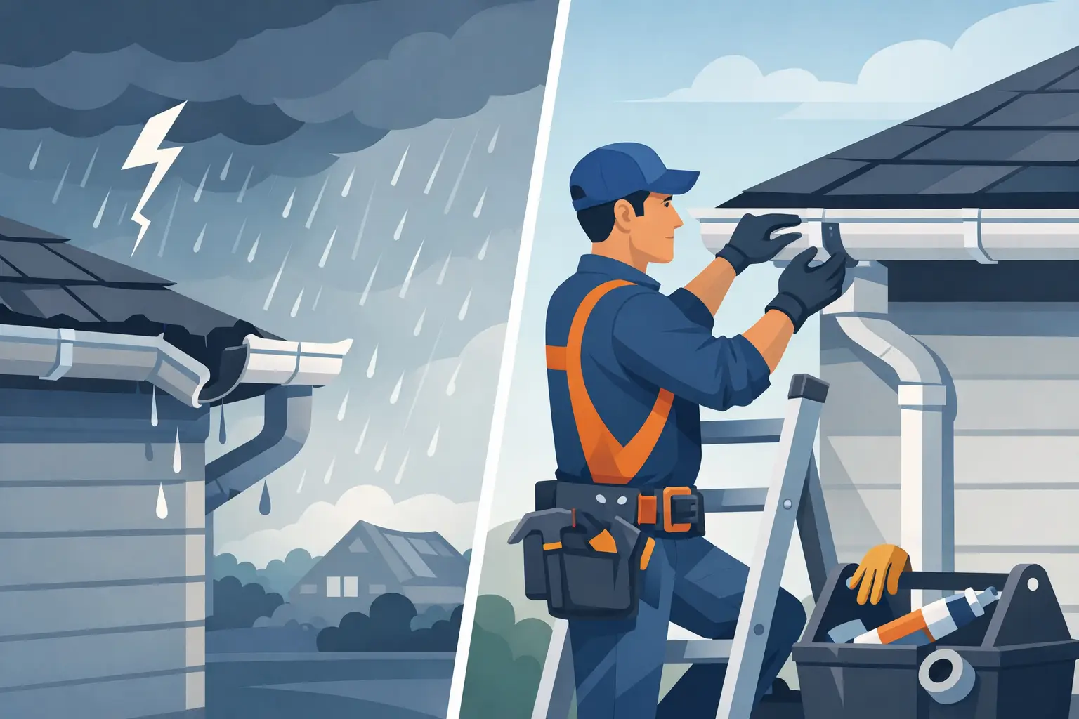 Repairing Storm Damaged Guttering Right